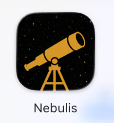 The Nebulis app in the macOS Applications folder, selected and ready to open.